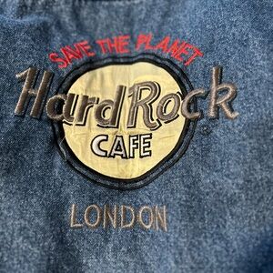 Hard Rock Cafe Blue Denim Jacket with Embroidered Logo from London